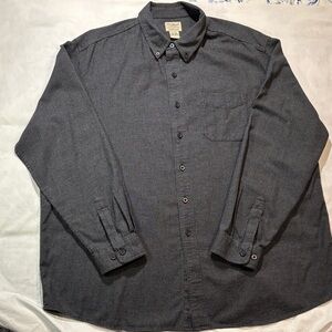 L. L. Bean Men’s Charcoal Houndstooth Button-Down Shirt EUC